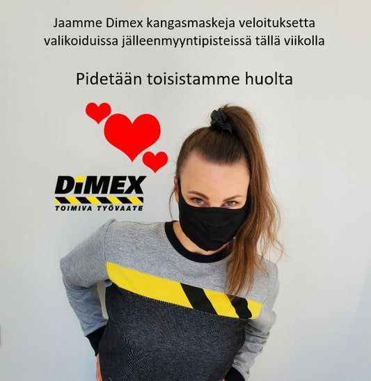 Dimex jakaa maskeja veloituksetta