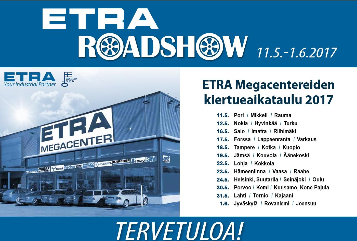 Etra Roadshow 11.5.-1.6.2017