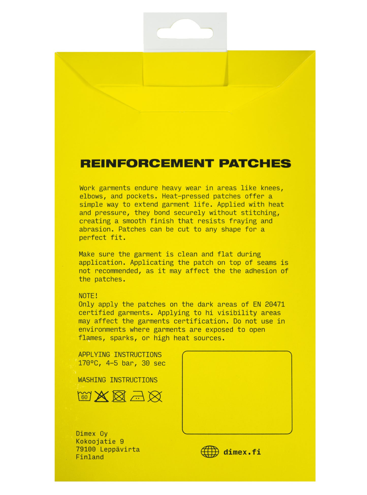 Heat-pressing reinforcement areas